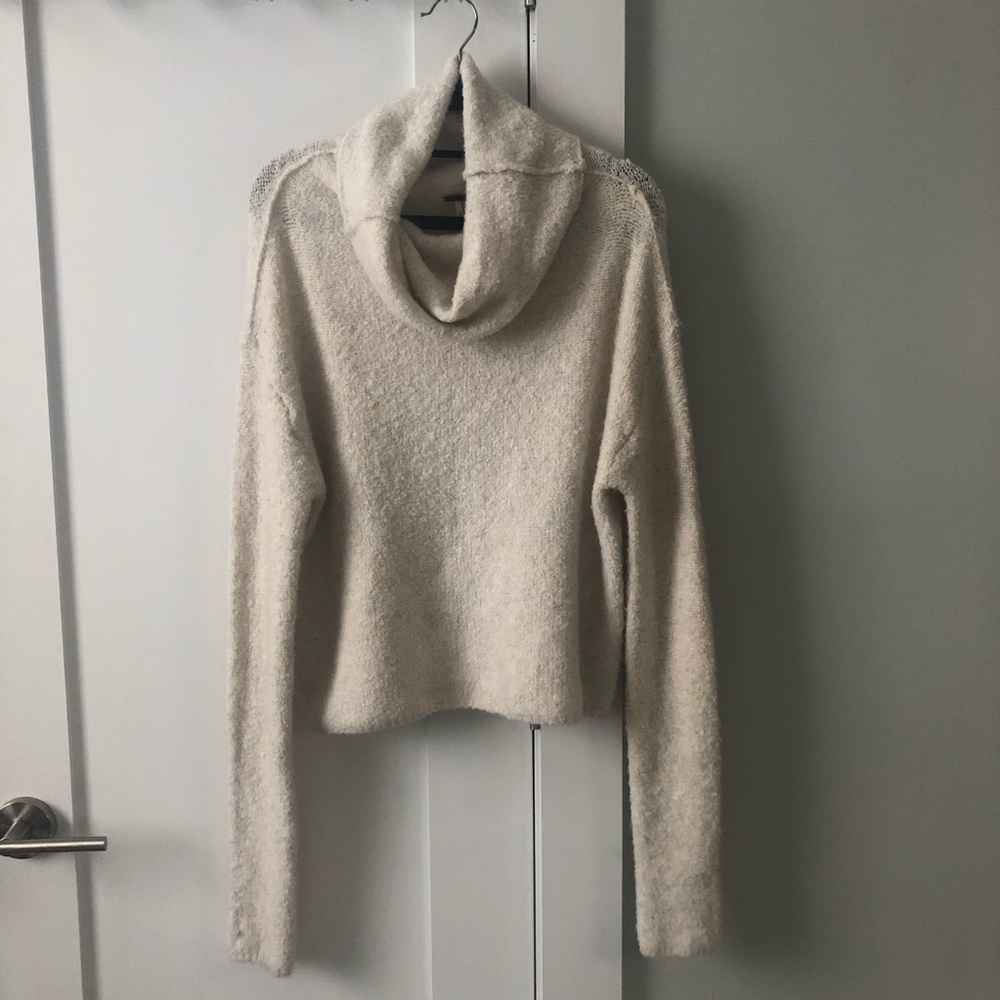 Free People Cream Cowl Neck Sweater Top – NWOT